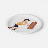 パンチバッグ付きボクサー練習 ペーパープレート (アングル)