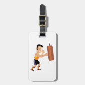 パンチバッグ付きボクサー練習 ラゲッジタグ (正面縦)
