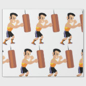 パンチバッグ付きボクサー練習 ラッピングペーパー (フラット)