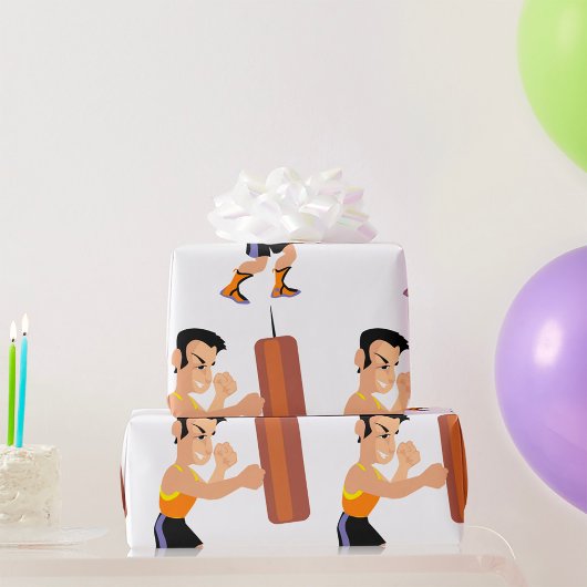 パンチバッグ付きボクサー練習 ラッピングペーパー