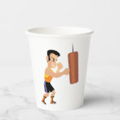 パンチバッグ付きボクサー練習 紙コップ (正面)