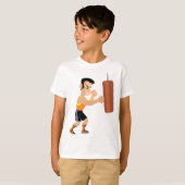 パンチバッグ付きボクサー練習 Tシャツ (正面フル)