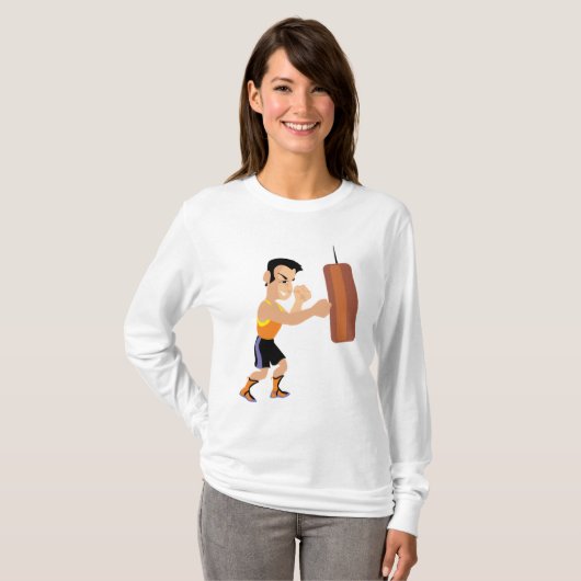 パンチバッグ付きボクサー練習 Tシャツ (正面フル)
