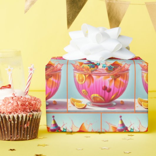 パンチボウルでの誕生日パーティーの金魚 ラッピングペーパー (誕生日パーティー)