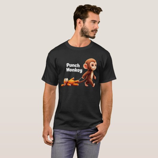 パンチモンキーのかわいいグラフィック Tシャツ (正面フル)