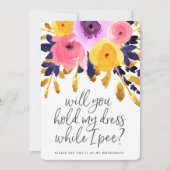 パンチュな花たち | ウェディングパーティー 招待状 (正面)