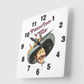 パンチョヴィラ🎖️メキシカンヒーローゼネラル スクエア壁時計 (傾斜)