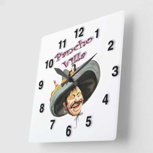 パンチョヴィラ🎖️メキシカンヒーローゼネラル スクエア壁時計 (傾斜)