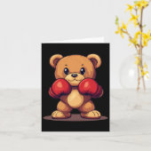 パンチーな外観のためのボクシング手袋付きノックアウトベア カード (黄色い花)