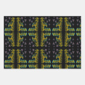 パンチー渦巻形のの花とハート包装紙 ラッピングペーパーシート (正面3)