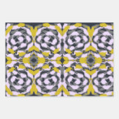 パンチー渦巻形のの花とハート包装紙 ラッピングペーパーシート (正面)