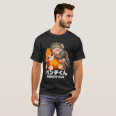 パンチ君とぬいぐるみの赤ちゃんマカクザル Tシャツ (正面フル)