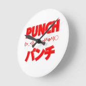 パンチ日本の絵文字 ラウンド壁時計 (傾斜)