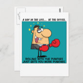 パンチ転がを持って ポストカード (正面/裏面)