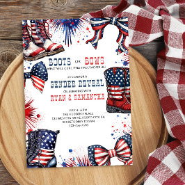 パンツかリボン 4th of July ウェスタン性別発表 招待状
