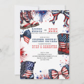 パンツかリボン 4th of July ウェスタン性別発表 招待状 (正面)