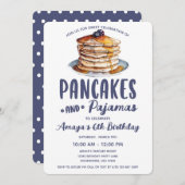 パンツとパジャマの誕生日ガールパーティー招待状 招待状 (正面/裏面)