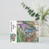 「パンツのある熊」のスクールバス ポストカード (スタンド正面)