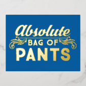 パンツの絶対バッグ 箔招待状ポストカード (正面)