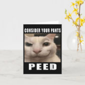 パンツを脱いだ猫間抜けミーム男女 カード (黄色い花)