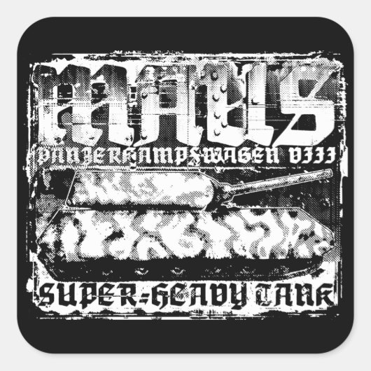 パンツァーVIIIマウスクエアステッカー スクエアシール (正面)