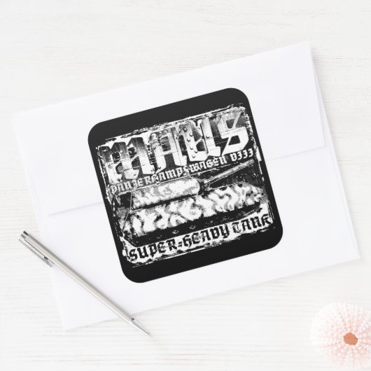 パンツァーVIIIマウスクエアステッカー スクエアシール (封筒)