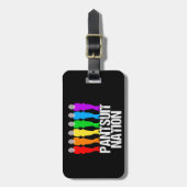 パンツスーツの国家の虹の女性 ラゲッジタグ (正面縦)