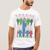 パンツスーツの国家の醜いクリスマスのセーターのTシャツ Tシャツ (正面)