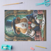 パンツファンシーは、ギニア豚のトランプのポーカーのフラッシュを持遊っている 薄葉紙 (クラフト)