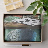 パンツファンシーは、ギニア豚のトランプのポーカーのフラッシュを持遊っている 薄葉紙 (ギフト)