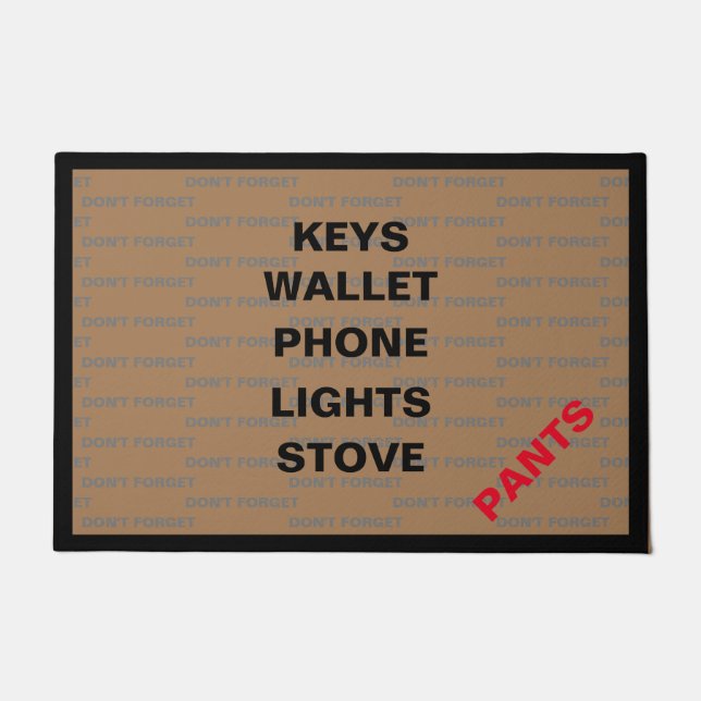 パンツ忘れの型紙を使わない ドアマット (正面)