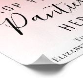 パンティゲームピンクローズ金ゴールドグリッター標識 ポスター (角)