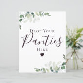 パンティーをここにドロップブライダルシャワー標識 (スタンド正面)