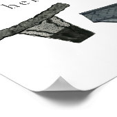 パンティーを黒ドロップここランジェリーシャワープレート ポスター (角)