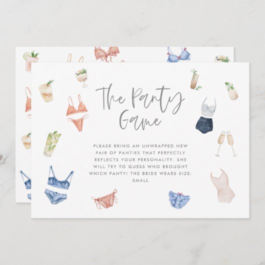 パンティーゲームのランジェリーカクテルシャンパン (正面/裏面)