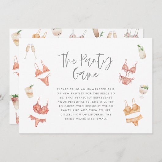 パンティーゲームのランジェリーシャンパンカクテル (正面/裏面)