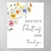 パンティーゲームサイン ワイルドフラワーボホー ブライズシャワー ポスター (正面)