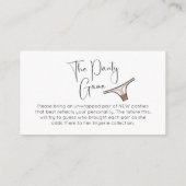 パンティーゲームモダンブライダルシャワーエンクロージャカード エンクロージャーカード (裏面)