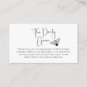 パンティーゲームモダンブライダルシャワー エンクロージャーカード (裏面)