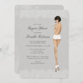 パンティーランジェリーシャワーレースのようの花嫁 招待状 (正面/裏面)