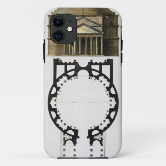 パンテオンの地上計画そして正面、ローマ、から Case-Mate iPhoneケース (裏面)
