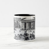 パンテオンの概観の広場のdella Rotonda ツートーンマグカップ (中央)