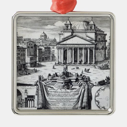 パンテオンの概観の広場のdella Rotonda メタルオーナメント (正面)