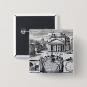 パンテオンの概観の広場のdella Rotonda 缶バッジ (正面&裏面)