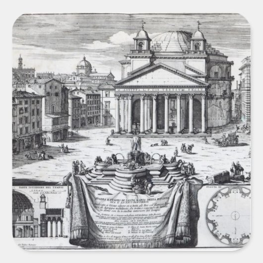 パンテオンを望むピアッツァ・デラ・ロトンダ スクエアシール (正面)