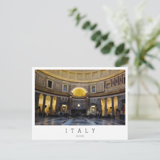 パンテオンインテリア，ローマ，イタリア ポストカード (スタンド正面)