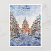 パンテオンパリフランスヴィンテージ旅行水の色 ポストカード (正面)