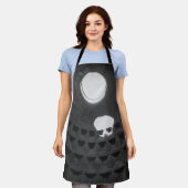パンテオンライトスカルローマイタリアブラックアンドホワイト エプロン (着用した状態)