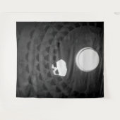 パンテオンライトスカルローマイタリアブラックアンドホワイト タペストリー (正面(横))