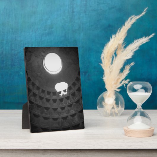 パンテオンライトスカルローマイタリアブラックアンドホワイト フォトプラーク (側面)